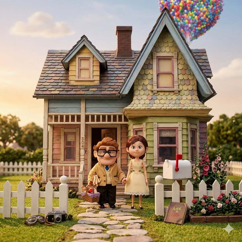 Disney Pixar UP 15th Anniversary Ellie & Carl Limited Edition Doll Set LE 6950 D